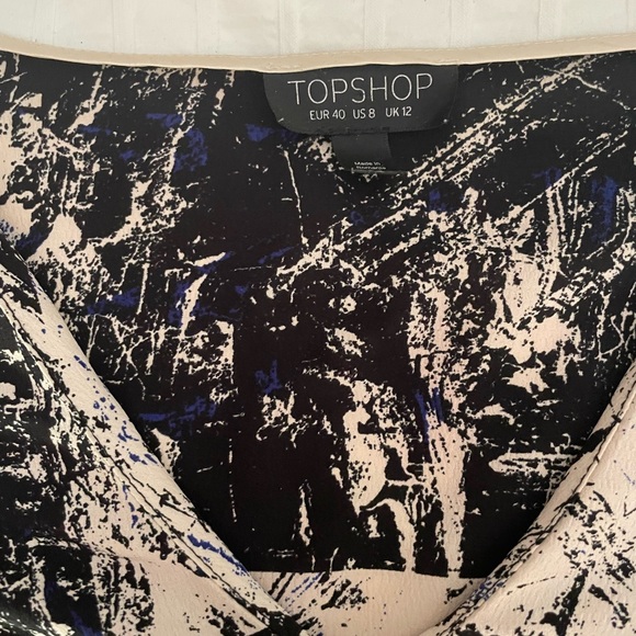 Topshop Bell Sleeve Patterned Shirt - Picture 4 of 5